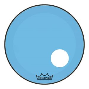 Pele Remo Powerstroke 3 Colortone Azul para Bumbo com Molde para Furo
