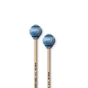 Baqueta Mallet Vic Firth Signature Terry Gibbs Rattan Ponta de Algodão Azul para Vibrafone