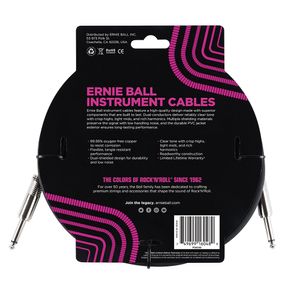 Cabo Ernie Ball P10 Reto com 3mts Preto P06048