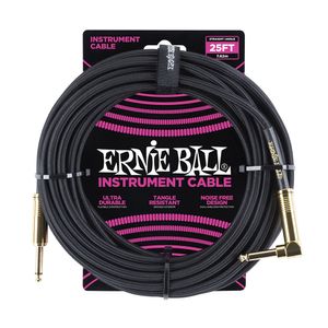 Cabo Ernie Ball P10 Reto/L com 7mts Trançado Preto Blindado P06058