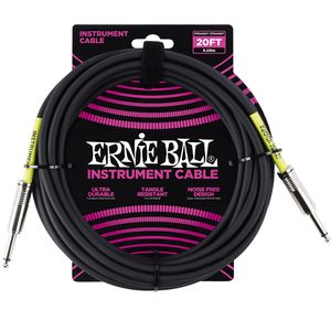 Cabo Ernie Ball P10 Reto com 6mts Preto Blindado P06046