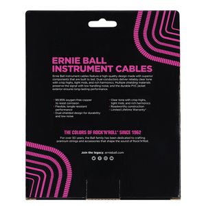 Cabo Ernie Ball P10 Reto Espiral com 9mts Preto Blindado P06044