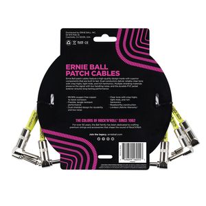 Cabo Ernie Ball P10 L para Pedal com 30cms Branco Blindado P06055 Kit com 3