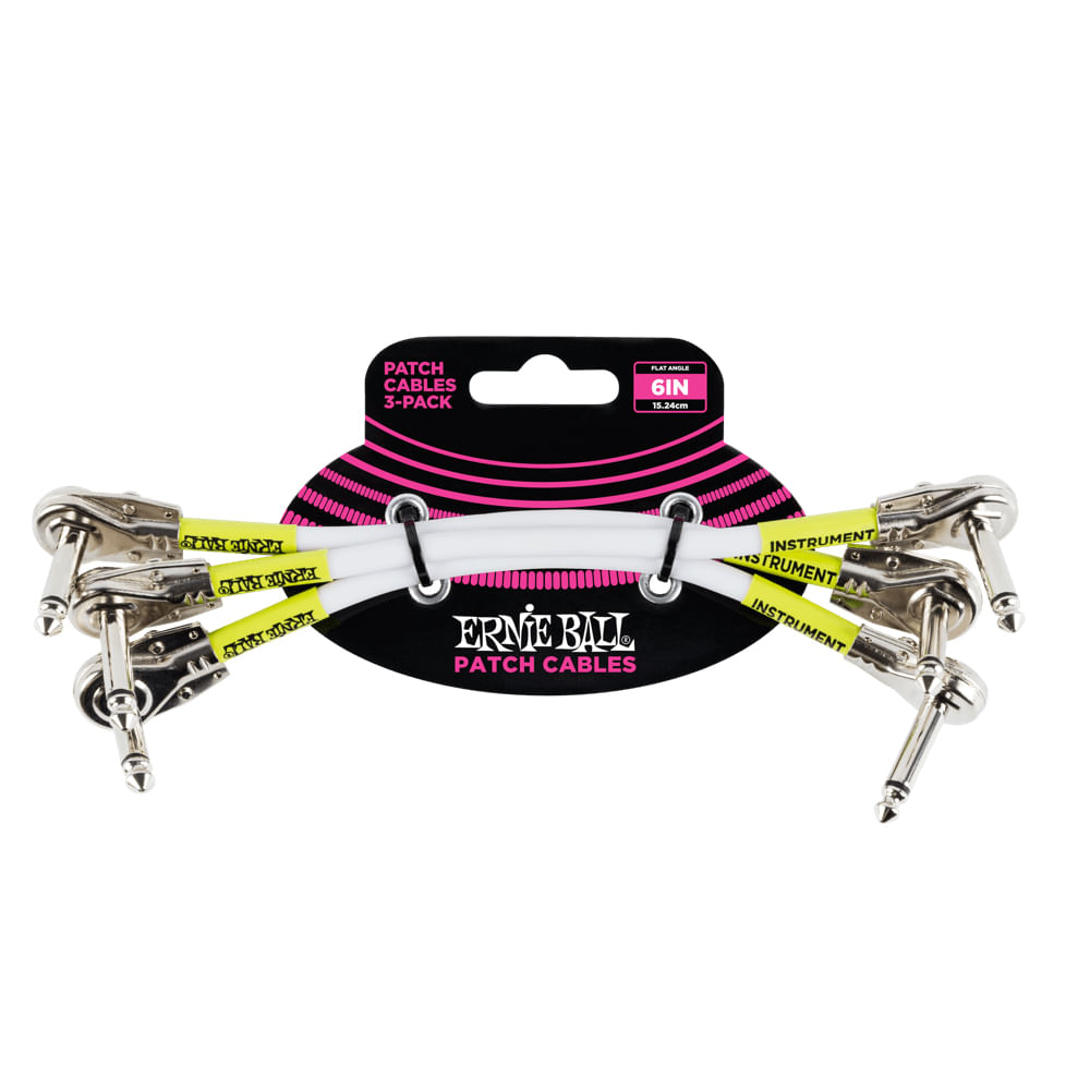 Ernie Ball 6083 18' Braided Straight/Angle Instrument Cable Neon Pink
