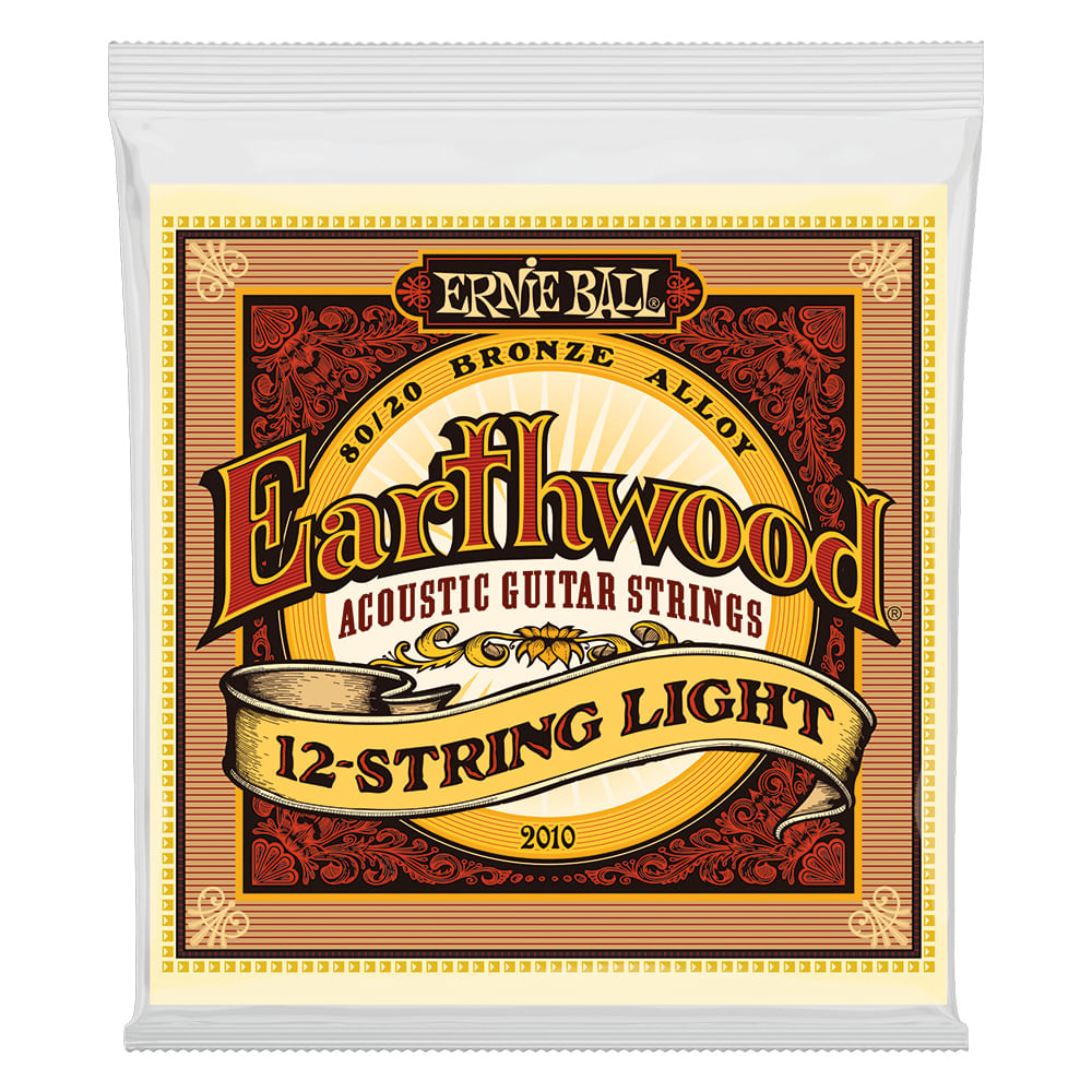 Corda Ernie Ball 009 Earthwood 80/20 Bronze para Violão Aço 12
