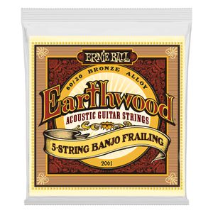 Corda Ernie Ball 010 Earthwood Frailing Loop End 80/20 Bronze para Banjo 5 Cordas