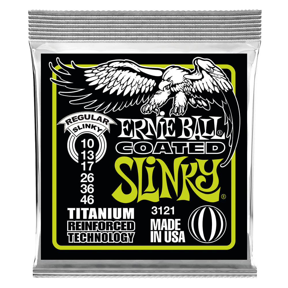 Corda Ernie Ball 010 Regular Slinky Coated Titanium Rps para