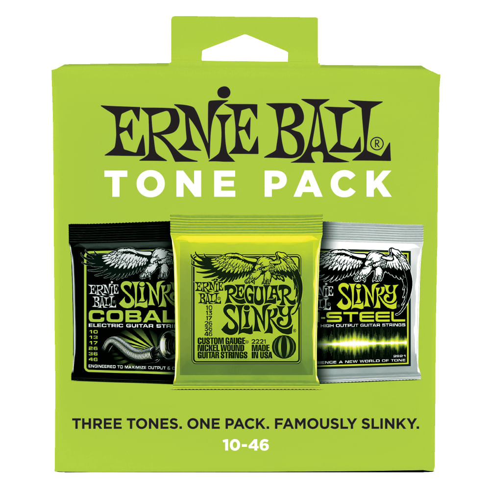 Corda Ernie Ball 010 Regular Slinky Elec Tone para Guitarra Pack com 3