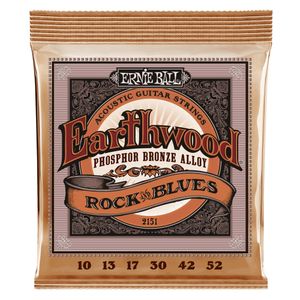 Corda Ernie Ball 010-052 Earthwood Rock And Blues Phosphor Bronze P02151 Para Violão Aço