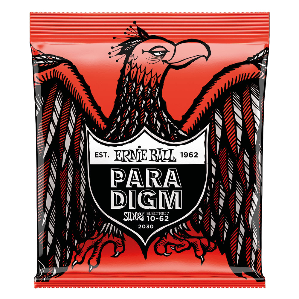 Corda Ernie Ball 010 Skinny Top Heavy Bottom Slinky Paradigm para Guitarra 7 Cordas
