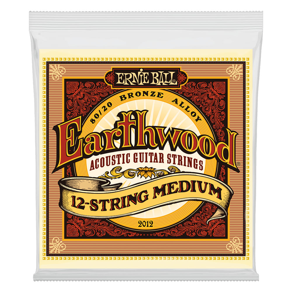 Corda Ernie Ball 011 Earthwood 80/20 Bronze para Violão Aço 12