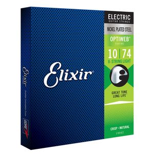 Encordoamento Elixir Optiweb 010 Light para Guitarra 8 Cordas