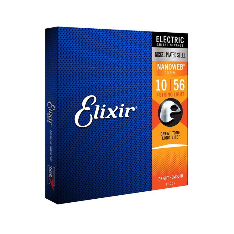 Encordoamento Elixir Nanoweb 010 Light para Guitarra 7 Cordas