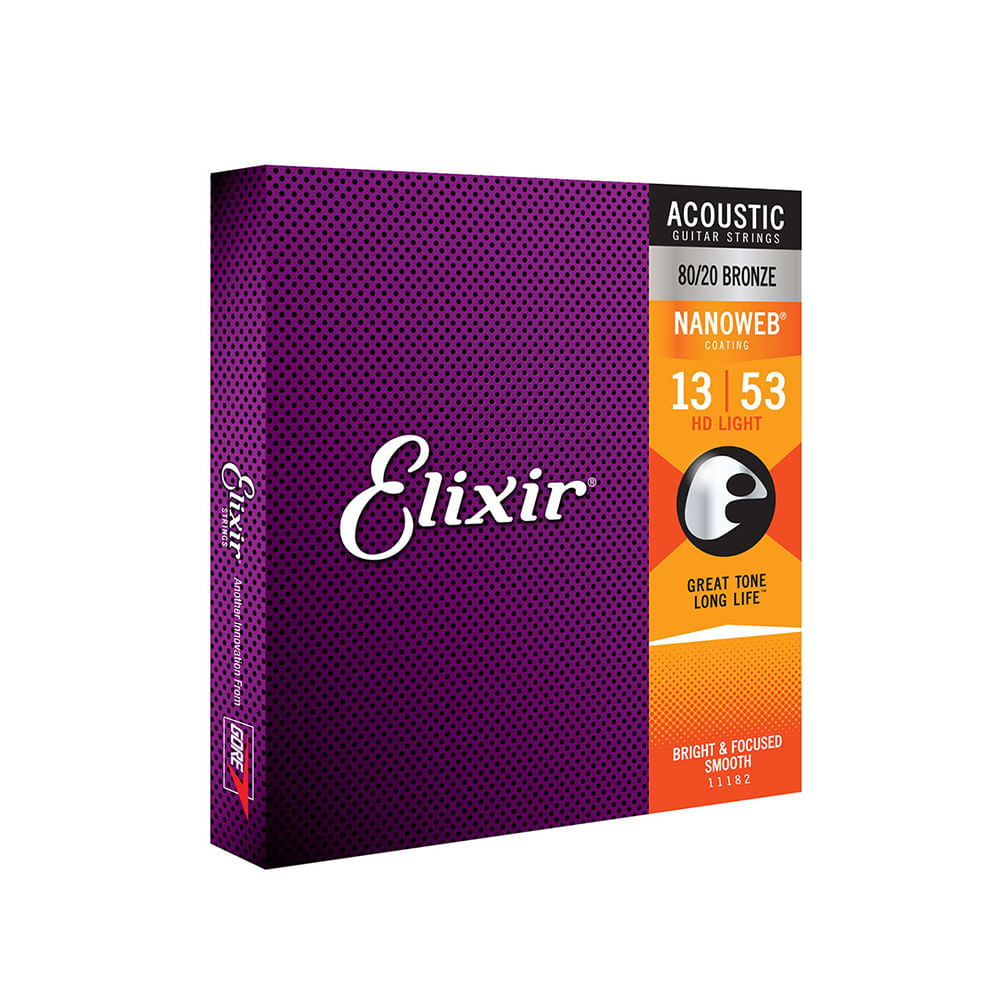 Corda Elixir Nanoweb 013 Medium Bronze 80/20 para Violão