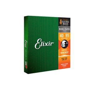 Encordoamento Elixir Nanoweb 040 Super Light Long Scale para Baixo 4 Cordas