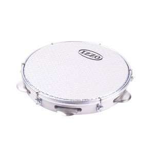 Pandeiro Izzo 10” ABS Branco com Pele Metalizada