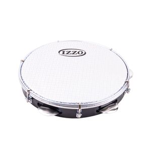 Pandeiro Izzo 10” ABS Preto com Pele Metalizada