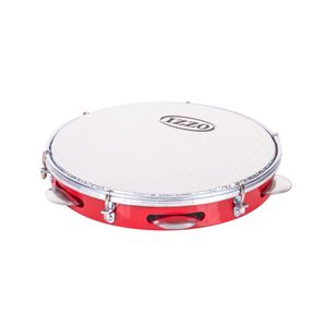 Pandeiro Izzo 10” ABS Vermelho com Pele Metalizada