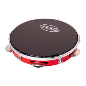 Pandeiro Izzo 10" ABS Vermelho com Pele Preta