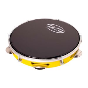 Pandeiro Izzo 10" ABS Amarelo com Pele Preta