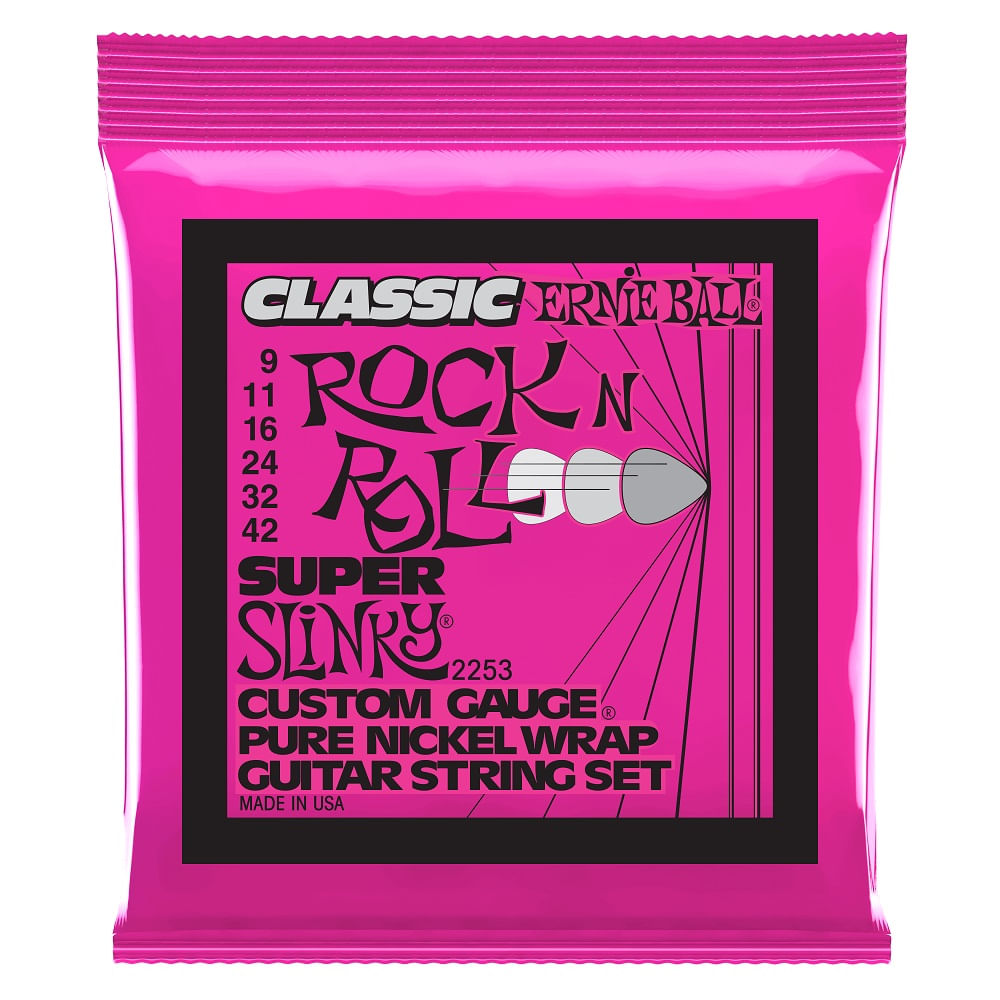 Corda Ernie Ball 009 Super Slinky Classic Rock N Roll Pure Níquel para Guitarra