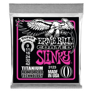 Corda Ernie Ball 009 Super Slinky Coated Titanium Rps para Guitarra