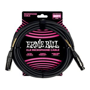 Cabo Ernie Ball XLR/XLR para Microfone Preto com 6mts