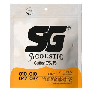 Corda SG 010 Aço Bronze 85/15 para Violão 12 Cordas