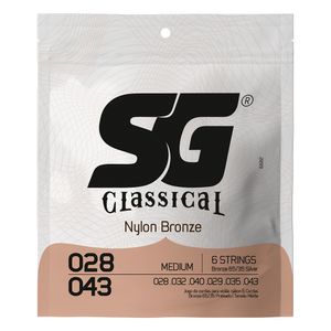 Corda SG 028 Nylon Bronze 65/35 Tensão Média para Violão