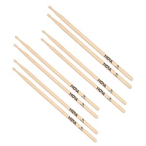 Kit 4 Pares de Baquetas Nova 7A Ponta de Madeira by Vic Firth