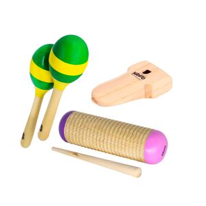 Kit Kidzzo Criando Autonomia Com A Música  Maracas, Chocalho E Apito 100% Madeira