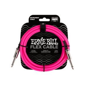 Cabo Ernie Ball Flex P10 Reto/Reto com 3mts Rosa P06413