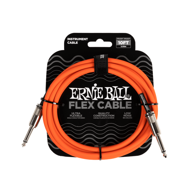 Cabo-Ernie-Ball-Flex-P10-Reto-Reto-com-3mts-Laranja-P06416