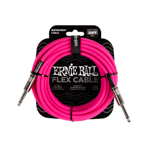 Cabo Ernie Ball Flex P10 Reto/Reto com 6mts Rosa P06418