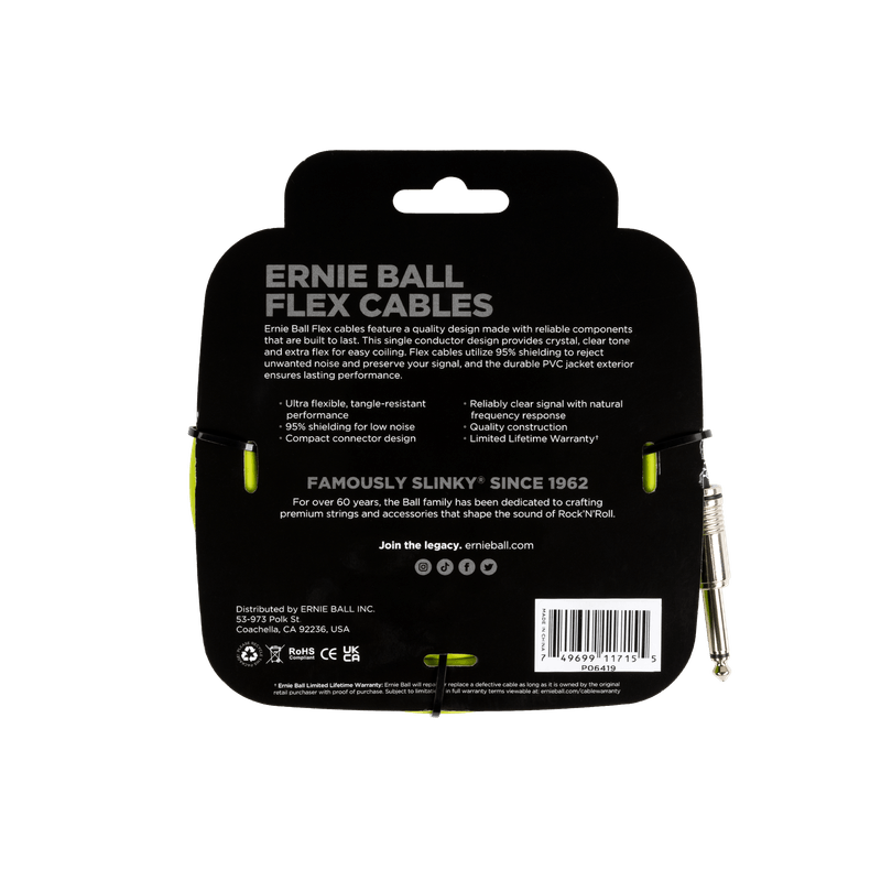 Cabo-Ernie-Ball-Flex-P10-Reto-Reto-com-6mts-Verde-P06419