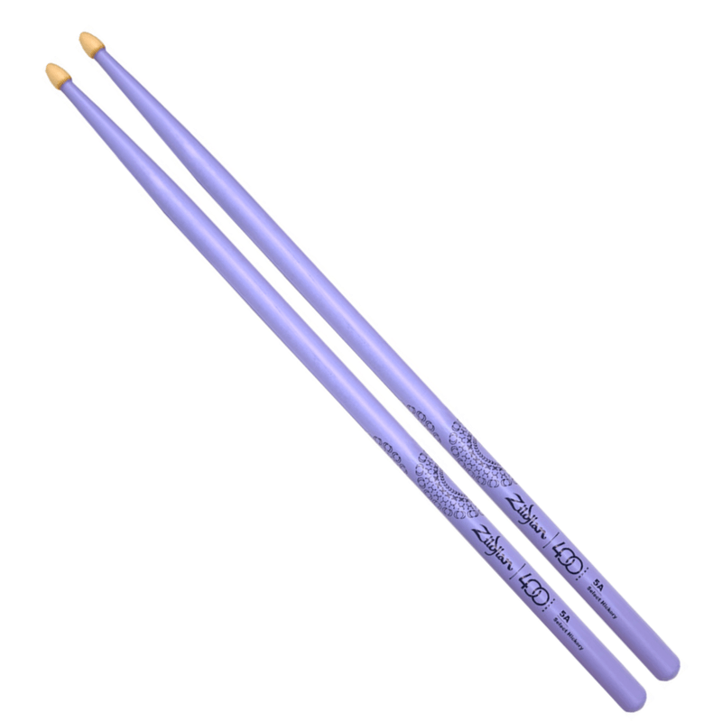 Baqueta-Zildjian-400-Anos-Limited-Edition-Alchemy-Roxa-5A-em-Hickory-Z5AACP-400