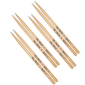 Baqueta Vic Firth Terra American Classic 5B em Hickory Premium Ponta de Nylon Pack 4 Pares