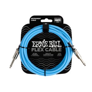 Cabo Ernie Ball Flex P10 Reto/Reto com 3mts Azul P06412