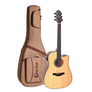 Violão Crafter Aço  Folk Cutway HD-250CE/N com Equalizador PL-T NV Gold e Bag