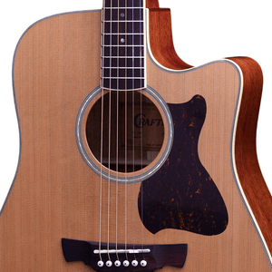 Violão  Crafter Aço  Folk Cutaway DE-7/N com Equalizador Plataform TV Gold com Bag