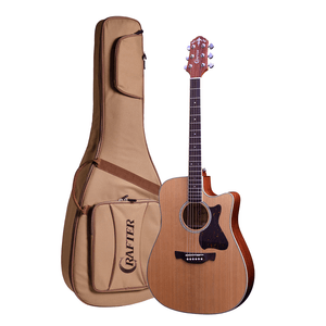 Violão  Crafter Aço  Folk Cutaway DE-7/N com Equalizador Plataform TV Gold com Bag