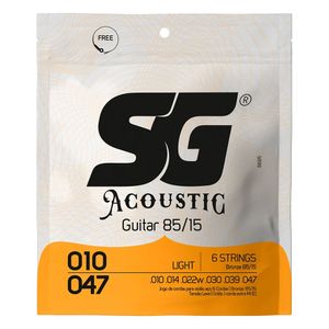 Corda SG 010 Aço Bronze 85/15 para Violão Caixa com 12un.