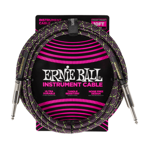Cabo Ernie Ball P10 Plug Reto com 3 Mts Trançado Purple Python P06427