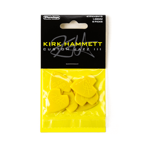 Palheta Dunlop Jazz III Kirk Hammett Yellow Glitter Com 6