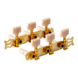 Tarraxa Dolphin para Violão 3 + 3 Pino Grosso Luxo Dourada Botão/Pino Rose