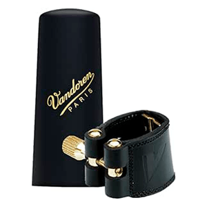 Braçadeira de Couro Vandoren para Sax com Cobre Boquilha para V16 Ebonite LC290P