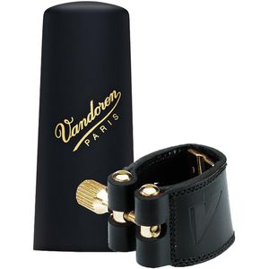 Braçadeira Couro para Sax Baritono com Cobre Boquilha Vandoren