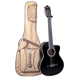 Violão Aço Crafter Nylon Cutway HC-250CE/BK com Equalizador PL-T NV Gold e Bag