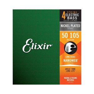 Encordoamento Elixir Nanoweb 050 Heavy Long Scale para Baixo 4 Cordas