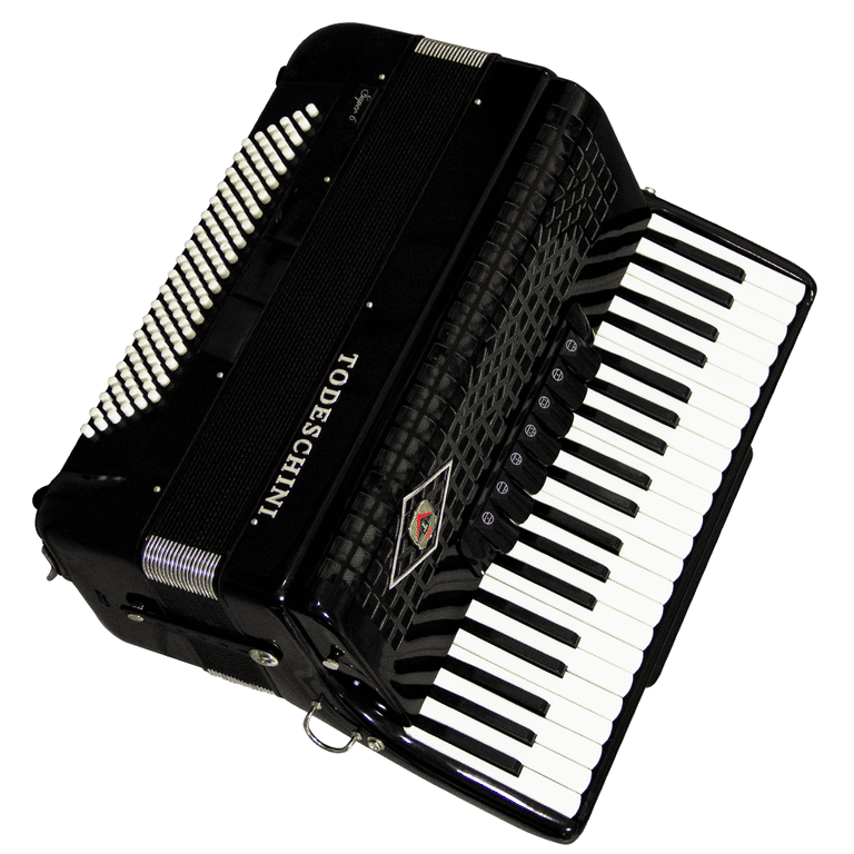 Tomoyon✨7点☆ Acordeon Todeschini Super 6 Preto com 41 Teclas e 120 Baixos YW827